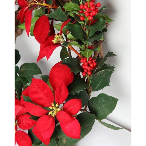 CORONA PONSETIA ACEBO ø 60CM 2