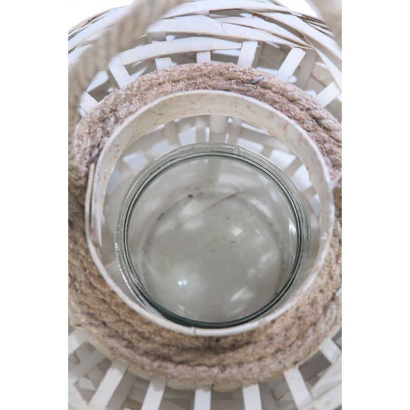 FAROL MIMBRE CRISTAL 25CM