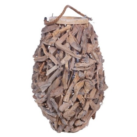 FAROL PARA VELA CORTEZAS MADERA 53CM