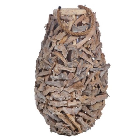 FAROL PARA VELA CORTEZAS MADERA 63CM