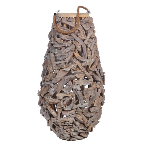 FAROL PARA VELA CORTEZAS MADERA 80CM