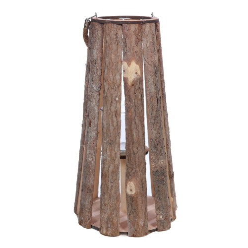 FAROL PARA VELAS CORTEZA PINO 48CM