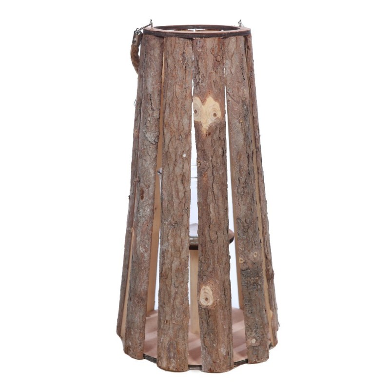 FAROL PARA VELAS CORTEZA PINO 48CM