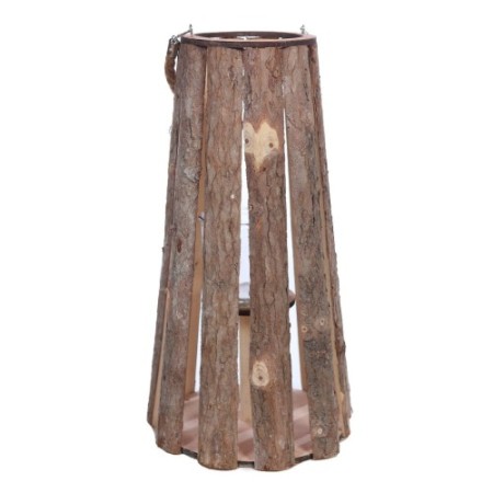 FAROL PARA VELAS CORTEZA PINO 48CM