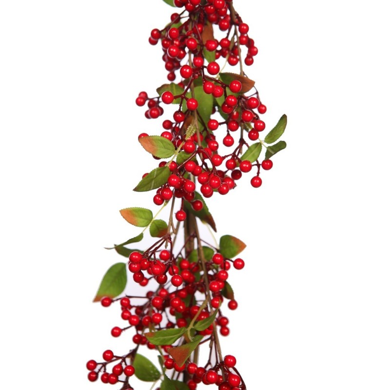 GUIRNALDA BERRY Y HOJAS ARTIFICIAL 140CM