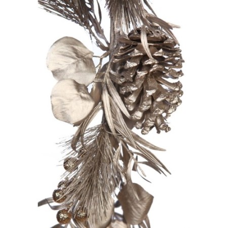 GUIRNALDA PINO Y PIÑAS PLATA ARTIFICIAL 170CM