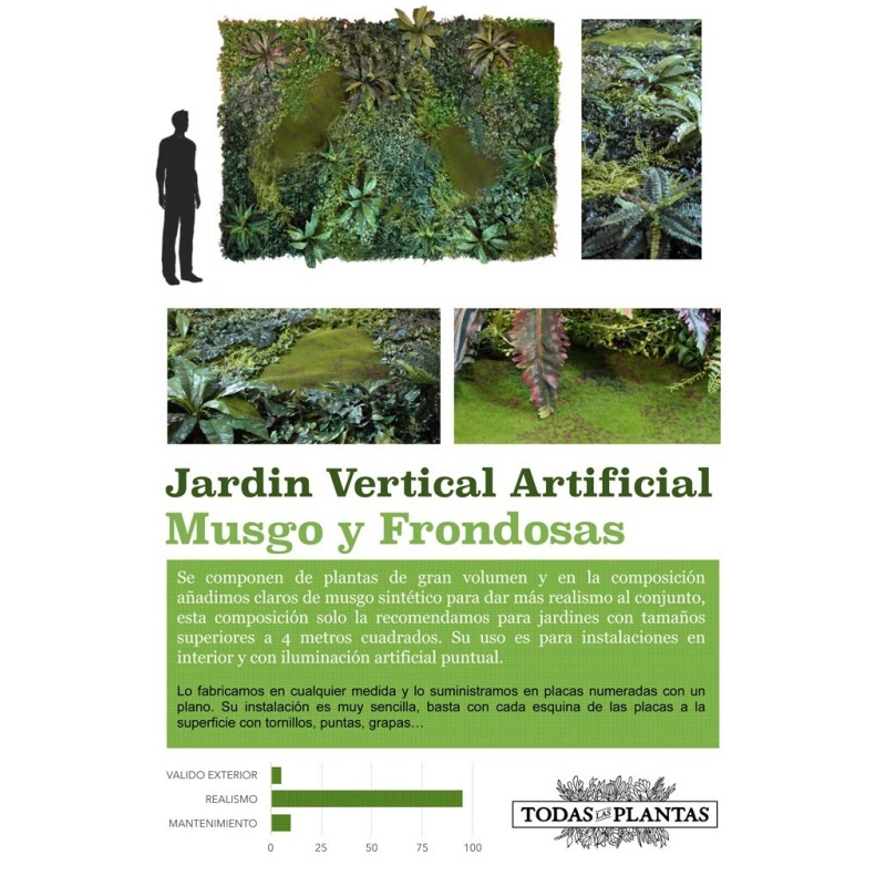 JARDIN VERTICAL ARTIFICIAL MUSGO 100X100CM
