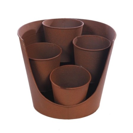 JARDINERA MULTIMACETA METAL 25CM