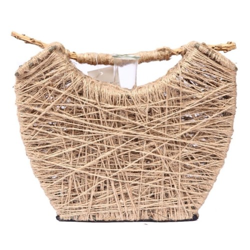 JARRON JUTE CON CRISTAL ALT 19CM 24CMX9CM