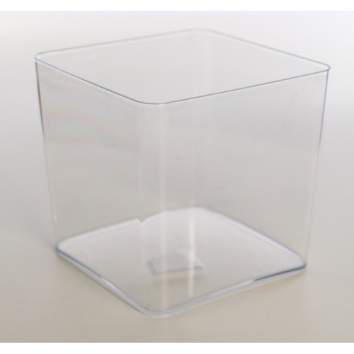 MACETA PLASTICO TRANSPARENTE 13CM X 13CM ALT12.4CM