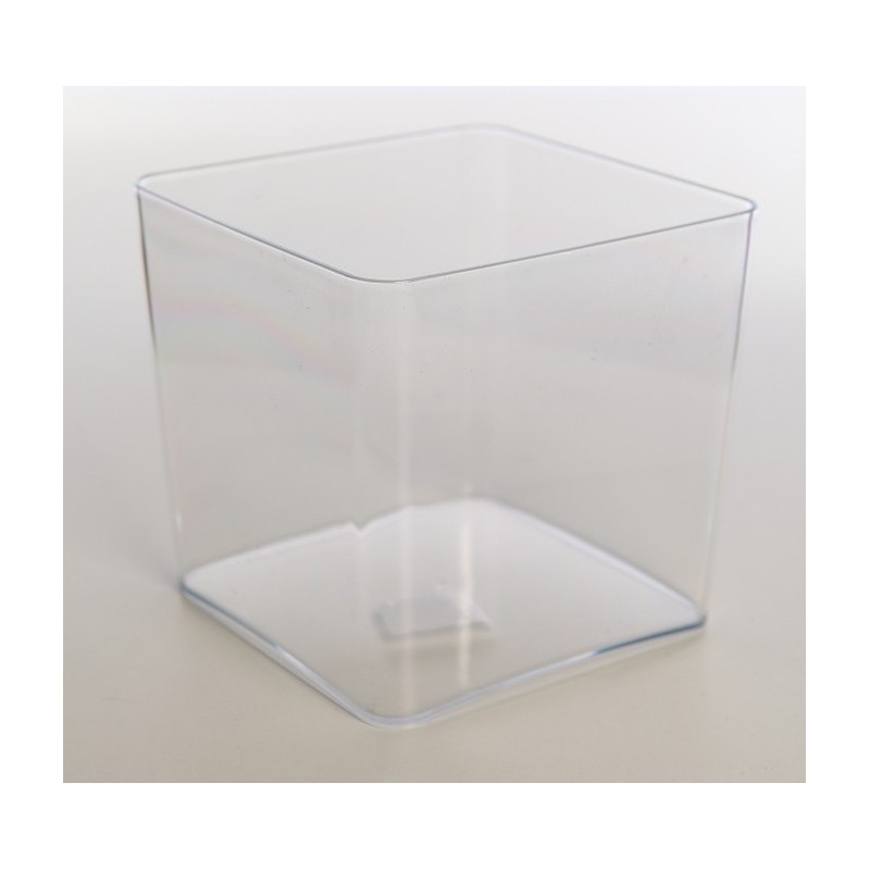 MACETA PLASTICO TRANSPARENTE 13CM X 13CM ALT12.4CM