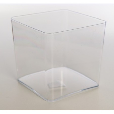 MACETA PLASTICO TRANSPARENTE 13CM X 13CM ALT12.4CM