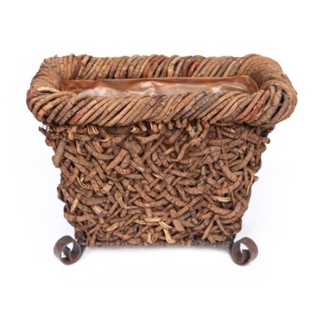 MACETERO DE RATTAN TRENZADO 19 X 31 X 23 CM