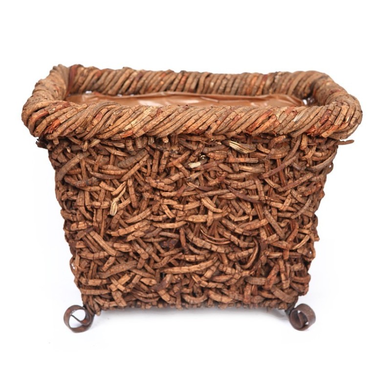 MACETERO DE RATTAN TRENZADO 27 X 40 X 30 CM