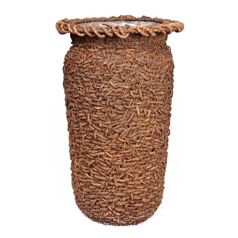 MACETERO DE RATTAN TRENZADO ALT 70 CM ø 46 CM