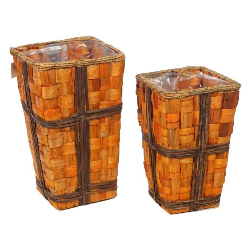 MACETERO MIMBRE ALTO X 2, 17X30 CM