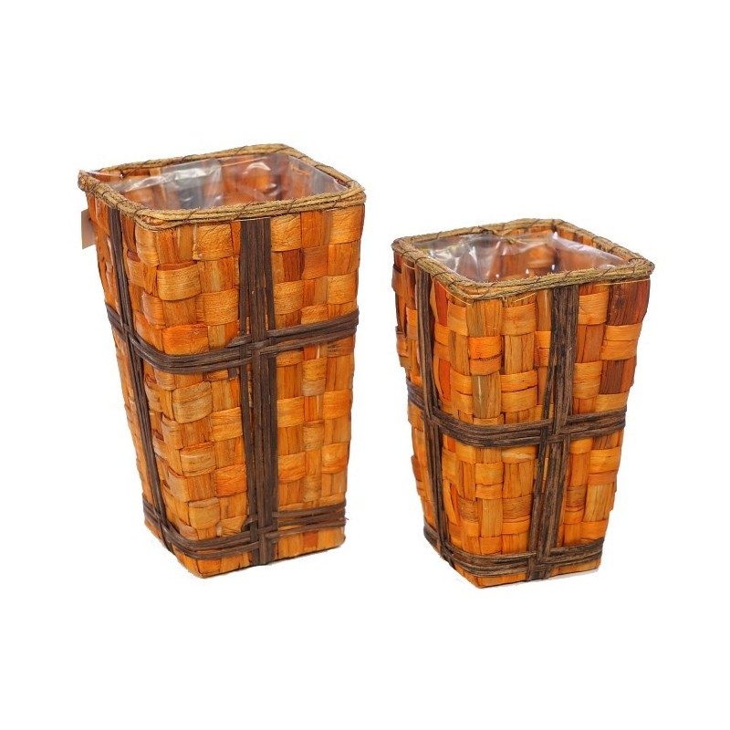 MACETERO MIMBRE ALTO X 2, 17X30 CM