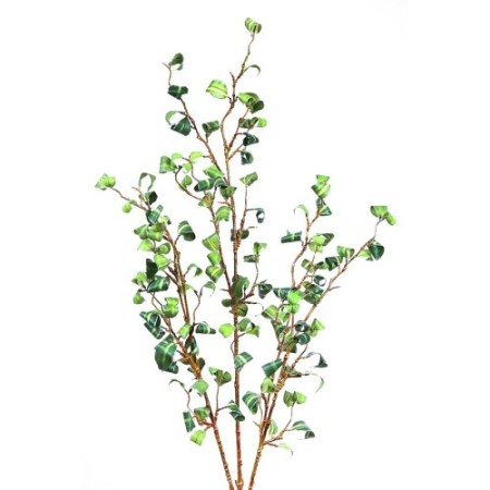 RAMA HOJAS FILO PLATEADO 129CM