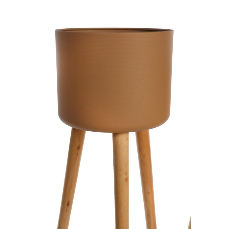 SET 2 MACETEROS MADERA Y ZINC 66CM