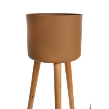 SET 2 MACETEROS MADERA Y ZINC 66CM