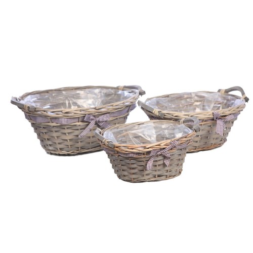 SET 3 CESTAS PLANAS LAZO 16CM