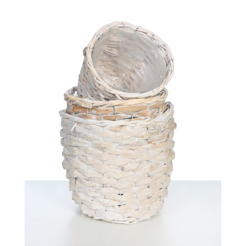 SET 3 CUBRE MACETAS MIMBRE AGA 22CM 2