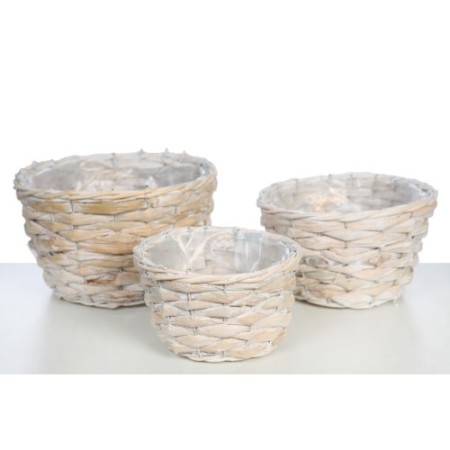 SET 3 CUBRE MACETAS MIMBRE CLASSIC 19CM