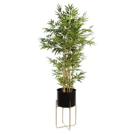 SET 3 MACETEROS METAL PIE DORADO 55CM