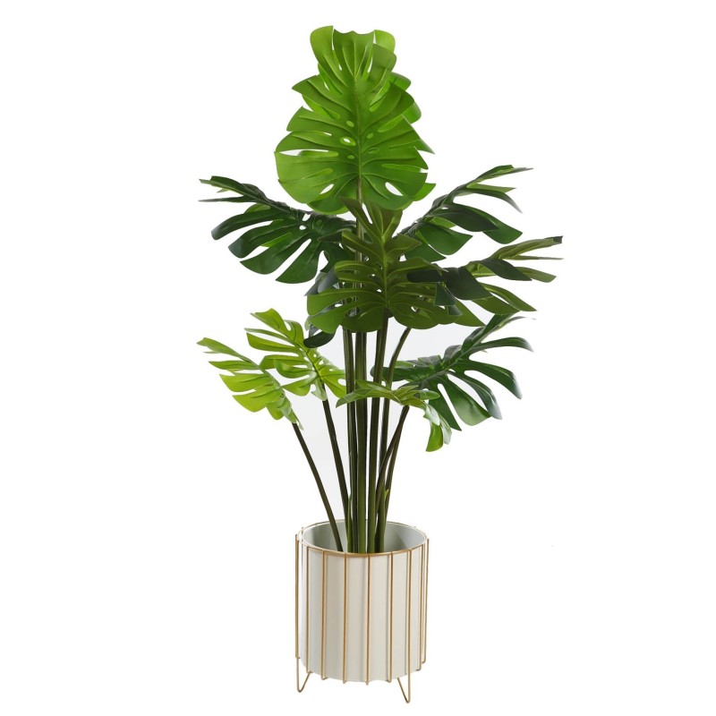 SET 3 MACETEROS PIE METAL DORADO 33CM