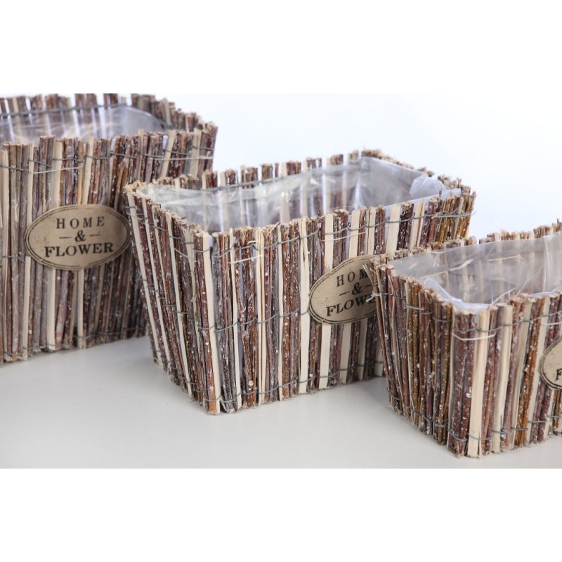 SET X 3 CUBRE MACETA RECTANGULAR 31CM