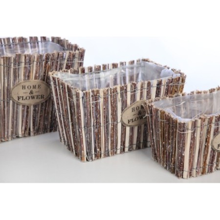 SET X 3 CUBRE MACETA RECTANGULAR 31CM