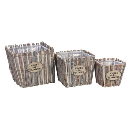 SET X 3 CUBRE MACETAS CUADRADO 20CM