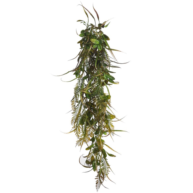 PLANTA COLGANTE HOJAS Y HELECHOS 80CM