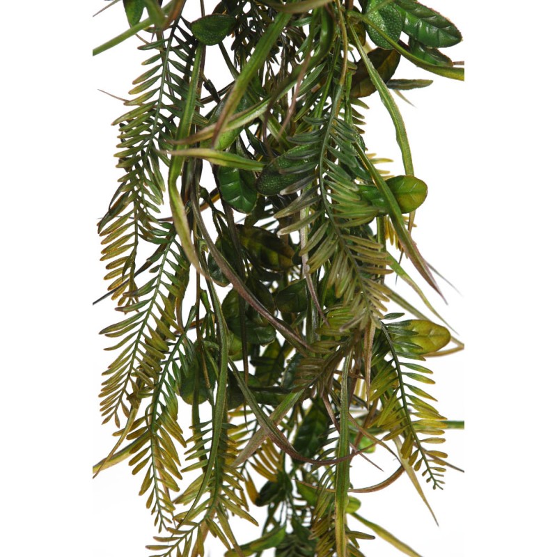 PLANTA COLGANTE HOJAS Y HELECHOS 80CM