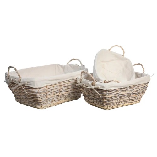 SET 3 CESTAS BLANCAS PLANAS 20CM 2