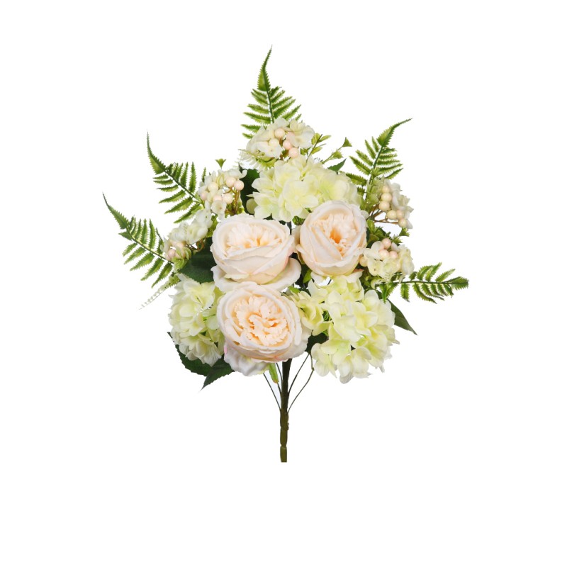 BOUQUET HORTENSIAS Y FLORES ARTIFICIAL 52CM