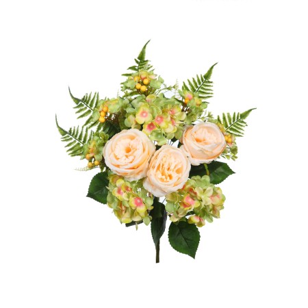 BOUQUET HORTENSIAS Y FLORES ARTIFICIAL 52CM