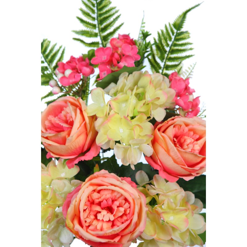 BOUQUET HORTENSIAS Y FLORES ARTIFICIAL 52CM