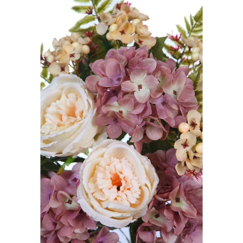 BOUQUET HORTENSIAS Y FLORES ARTIFICIAL 52CM