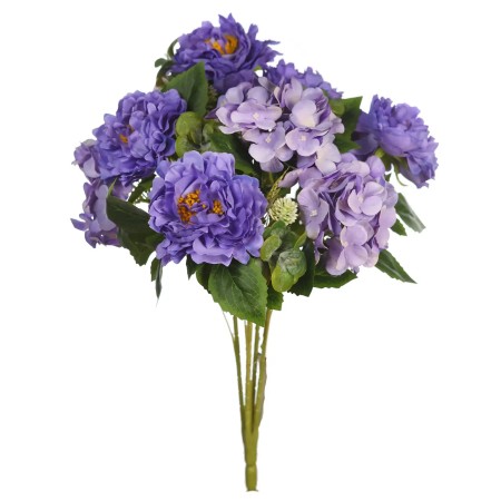 BOUQUET HORTENSIAS Y PEONIAS ARTIFICIAL 56CM