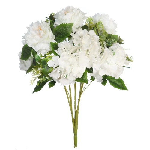 BOUQUET HORTENSIAS Y PEONIAS ARTIFICIAL 56CM 2