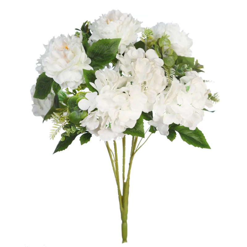 BOUQUET HORTENSIAS Y PEONIAS ARTIFICIAL 56CM