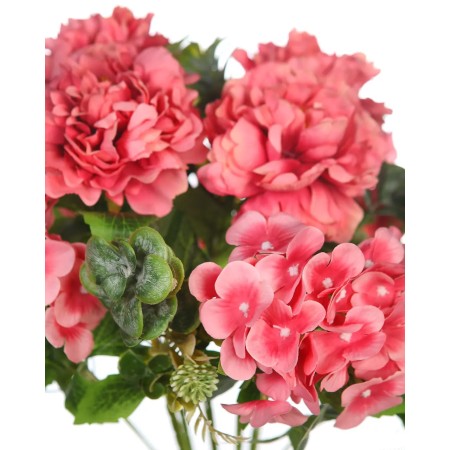 BOUQUET HORTENSIAS Y PEONIAS ARTIFICIAL 56CM