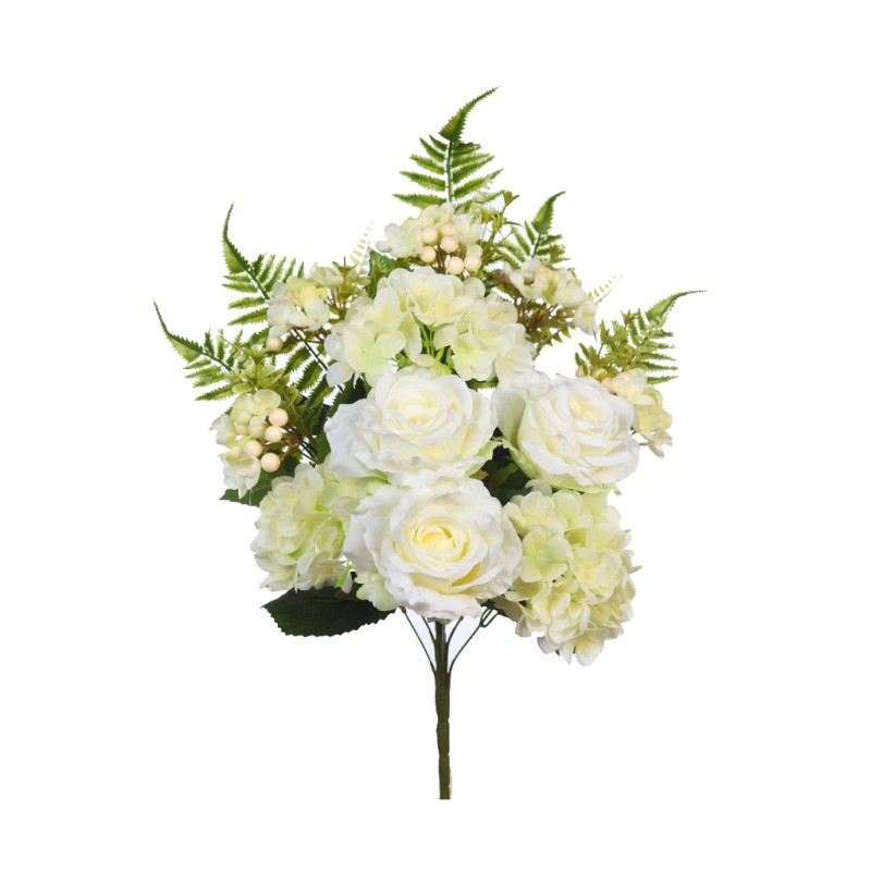 BOUQUET HORTENSIAS Y ROSAS 50CM