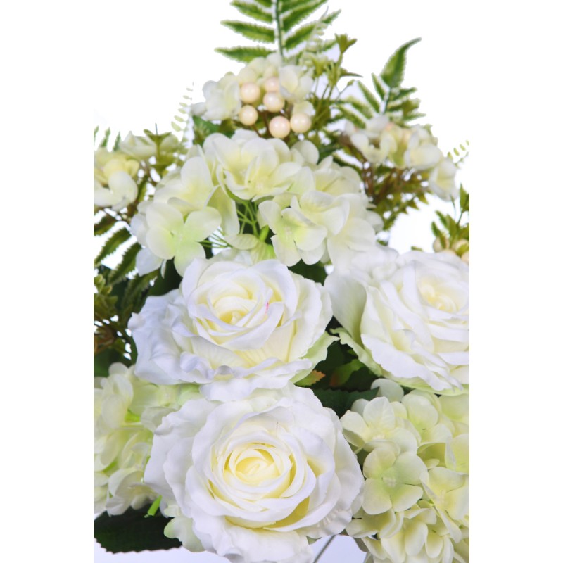 BOUQUET HORTENSIAS Y ROSAS 50CM