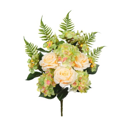 BOUQUET HORTENSIAS Y ROSAS 50CM