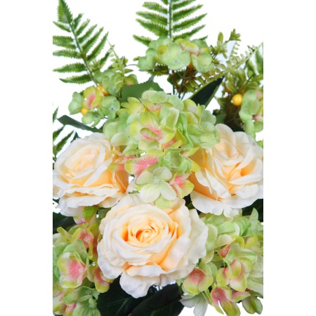 BOUQUET HORTENSIAS Y ROSAS 50CM