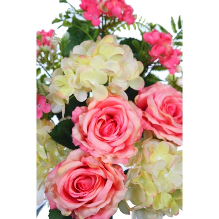 BOUQUET HORTENSIAS Y ROSAS 50CM