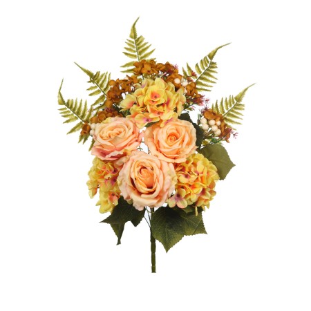 BOUQUET HORTENSIAS Y ROSAS 50CM