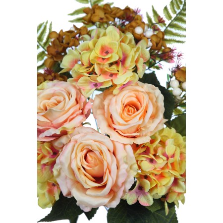 BOUQUET HORTENSIAS Y ROSAS 50CM